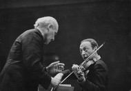 In rehearsal with Toscanini