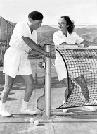 On the tennis court at Malibu Beach On the tennis court at Malibu Beach