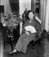 Heifetz in stripes -- date and location unknown