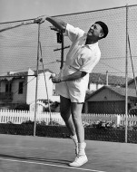 On the tennis court at Malibu Beach On the tennis court at Malibu Beach
