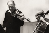 Rehearsing at USC with fellow master class professor Gregor Piatigorsky in January, 1970